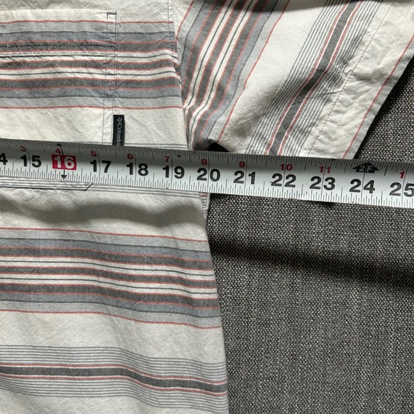 Columbia Mens Short Sleeve Button Up Shirt Lot 2 Plaid Striped Cotton Green M - Picture 6 of 10
